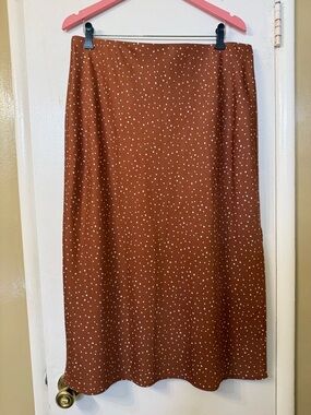 a new day Rust Polka Dot Maxi Skirt